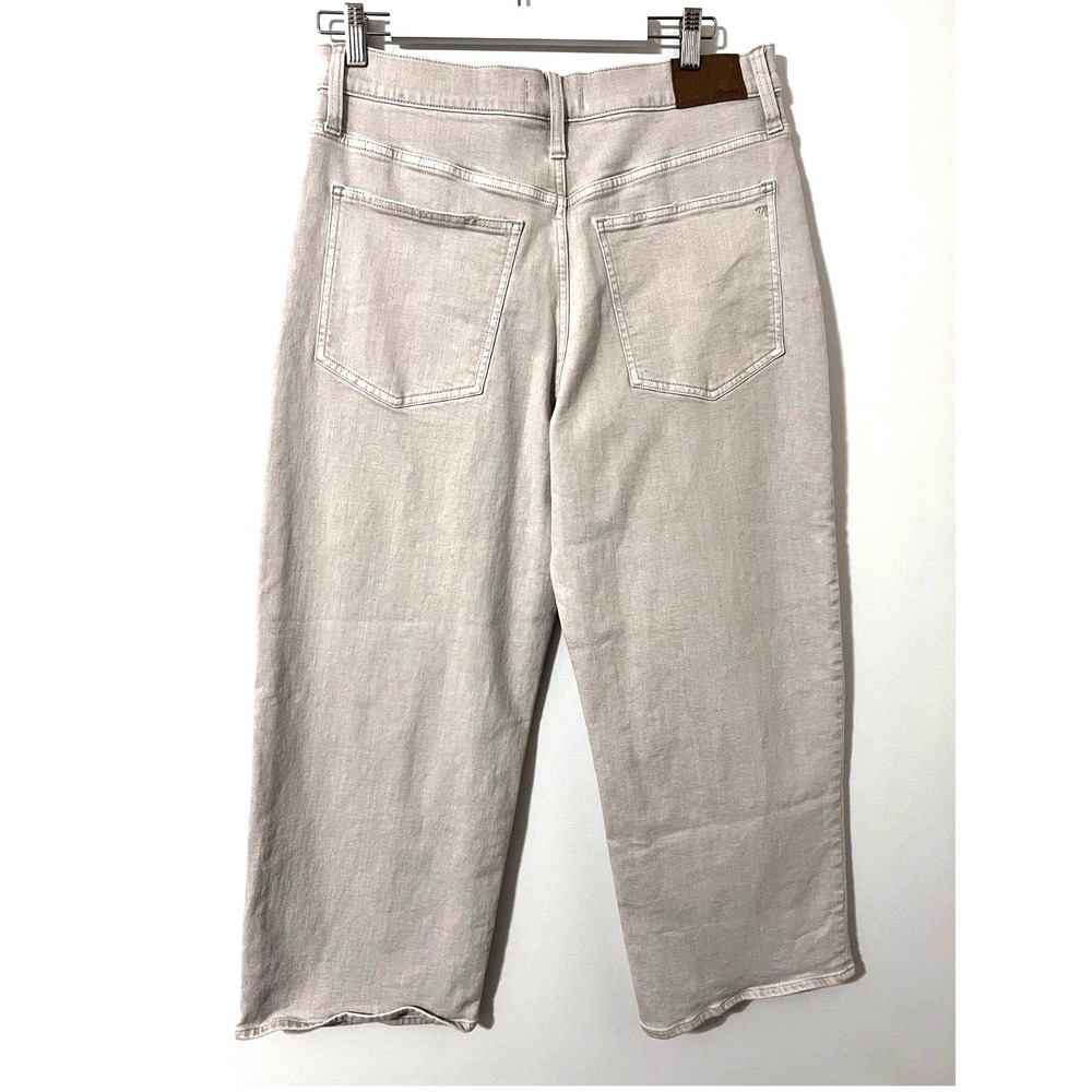 Madewell Light Gray The Perfect Vintage Wide-Leg Crop Jean Size 31 - Picture 3 of 9